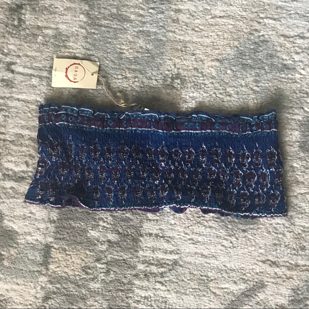 Raga blue floral bandeau top